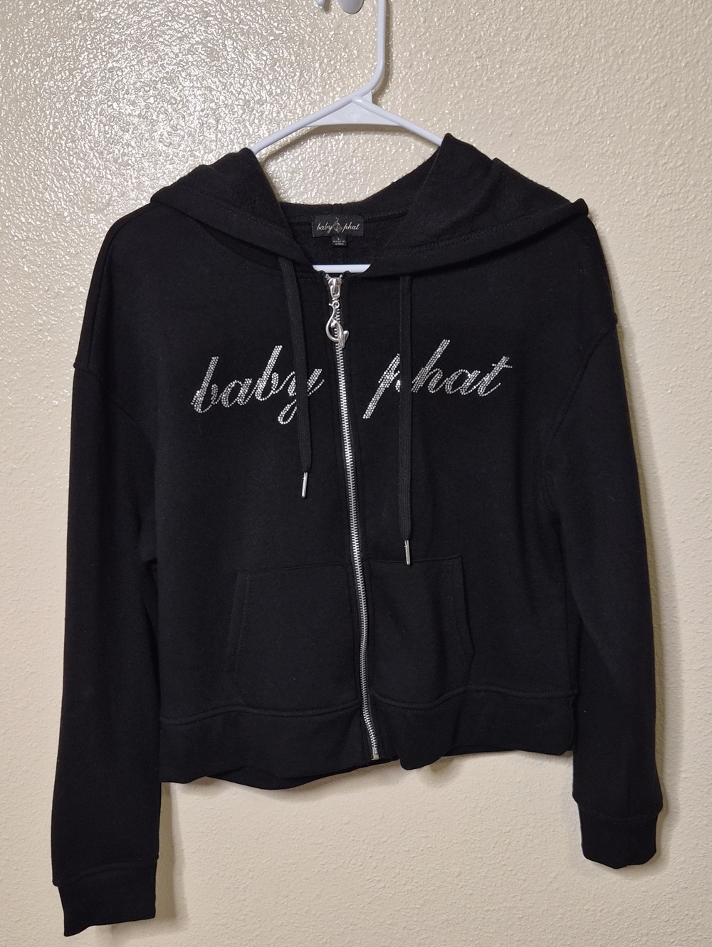 Baby Phat Black Rhinestone Zip Hoodie-NWOT